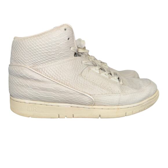 Nike Air Python High Top Sneakers Men's Sz 13 White Snake Embossed Leather Shoes - Picture 3 of 7